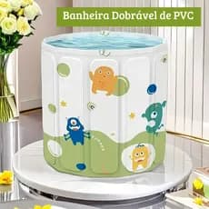 Banheira Infantil Adulto Dobrável 200 Litros Ofurô 70cm Sem Montagem Box Chuveiro Banho