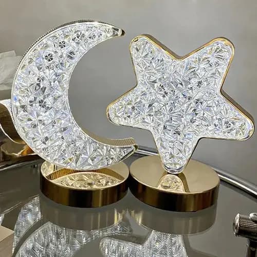 Luminária LED de Mesa  com USB Lua Estrela Coelhinho Iluminação quarto sala  Decorativa e Funcional