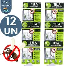 Kit 12 Telas Mosquiteira 1,30x1,50 Anti Mosquitos Insetos Pernilongo Com Velcro Para Casa Apartamento