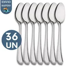 Kit 36 Colher de Mesa Para Almoço e Jantar em Aço Inox Para Casa Restaurante Hotel Cozinha