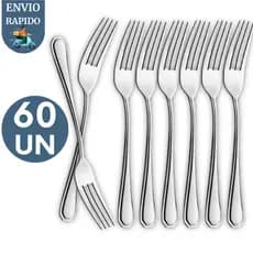 Kit Garfo de Mesa De Almoço e Jantar em Aço Inox 60 Peças Restaurantes Churrascaria Pizzaria Hotel