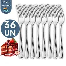 Kit 36 Garfo Para Sobremesa em Aço Inox Para Restaurante Cozinha Bares Lanchonete Hotel