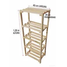 Suporte para Plantas em Madeira Natural com 5 Andares – Estante Decorativa