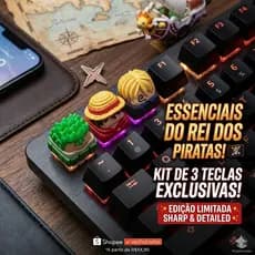Keycap Artesanal One Piece - Luffy Zoro Sanji - Teclado Mecânico (ENVIO IMEDIATO)
