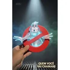 Logotipo Caça-Fantasmas 3D com Fantasma Brilhante - Colecionador