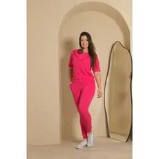 Conjunto Blusa e Calça Duas Cores Em Malha Crepe 23