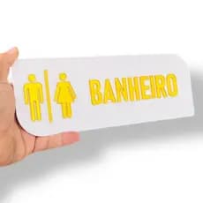 Placa Sinalização Banheiro unissex Acrílico Espelhado Decorativo