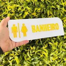Placa Decorativa Sinalização Banheiro Unissex Espelhado Acrilico