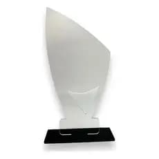 Kit 15 Troféu Acrilico Cristal 2mm 21x11cm C/base Preta