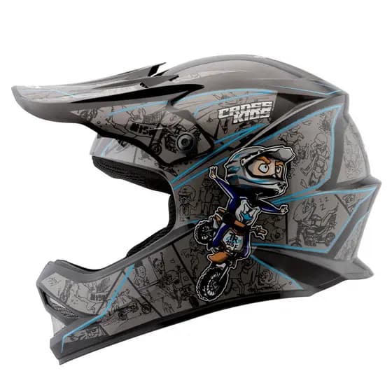 Capacete Motocross Infantil Cartoon Racing Para Criança