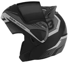 Capacete Moto Escamoteável V-Pro Jet 3 Robocop Pro Tork Fechado Viseira Fumê Sem Óculos Interno