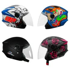 Capacete Aberto Moto Varios Modelo Feminino Masculino New Liberty Three 3 Com Viseira Cristal