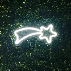 Luminária Parede Estrela Cadente Led Neon Decoração Bivolt