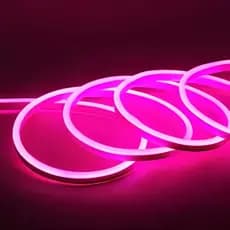Fita LED Neon 5m com Corte de 2,5cm, Alto Brilho e Fonte 12V - Luz Rosa