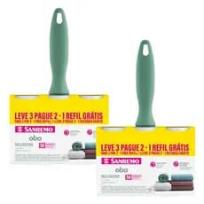 Kit 2 Rolos Adesivos Rolinho Tira Pelos Pelo Poeira de Roupa Cama Sofa Sanremo SR909
