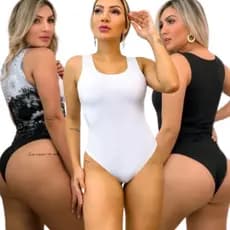 kit 2 Body Feminino Suplex Regata Lisa Blusinha Básica