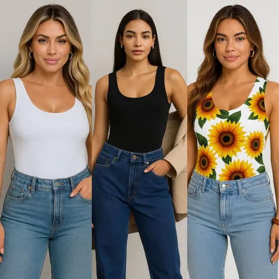 Body Feminino Estampado Verão Tecido Suplex Praia E Casual Sem Bojo com Forro