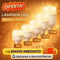 Lâmpada Led 50w, 40w, 30w, 20w Branca Morna 3000k Amarelada Economica