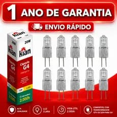 Lâmpada Coifa Bipino Capsula G4 Halogena 12v 20w Luminárias