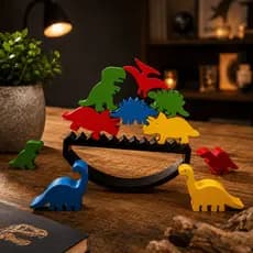 Jogo de Equilíbrio Dinossauros Educativo Empilhar Brinquedo Infantil Coordenação Motora Montessori