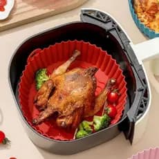 Formas de Silicone para Air Fryer Fritadeira Elétrica Forno Assadeira Microondas Reutilizável