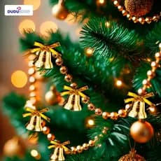 Cordões Decorativo Arvore de Natal Sino Decoração de Arvore Cordão Dourado Para Arvore de Natal 90cm
