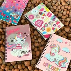 1 Caderno de Anotações Agenda Caderneta Pautada Papelaria Fofa Agenda Escolar Unicórnio Candy 80 FLS