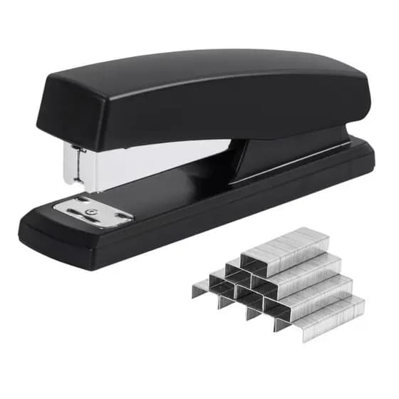 Grampeador de Papel Grande Grampeador Escritório Profissional 20/50 Páginas Preto Grampos de Papel