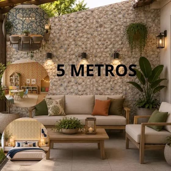 Papel de Parede 5 Metros x 45cm Exclusivo Lavável Quarto Sala Cozinha Papel de Parede Autocolante