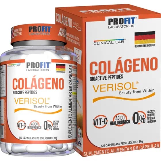 Colágeno Verisol ®️ Profit Labs 120 Cápsulas com ácido Hialurônico
