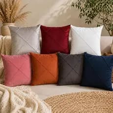 Capa de Almofada Suede Drapeada 45x45 com ou sem Enchimento Macio Decorativa Sala Quarto Sofá