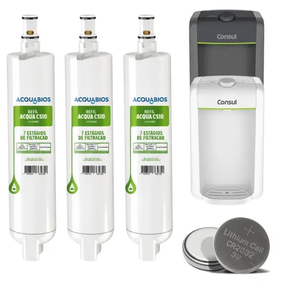 Kit 3 Refil Classe A Filtro Cs10 Compatível Consul Cpb34 Cpc31 Cpb35 Cpc30 Bateria Brinde