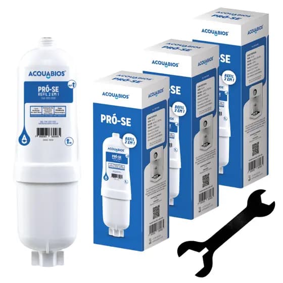 Kit 1 a 3 Filtro Refil Compatível Soft Everest Purificador + Chave Auxiliar de Troca