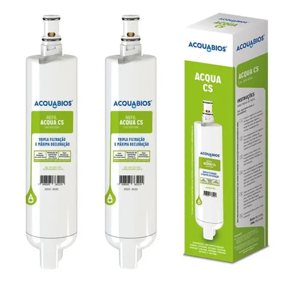 2 Refil Compatível com Filtro Consul Facilite Acquabios Purificador de Água Cor Branco