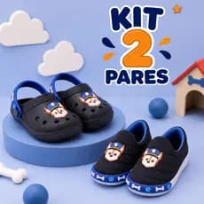 Kit 2 Pares Tênis Mais Babuche Infantil Menino Confortável Criança Compre Já
