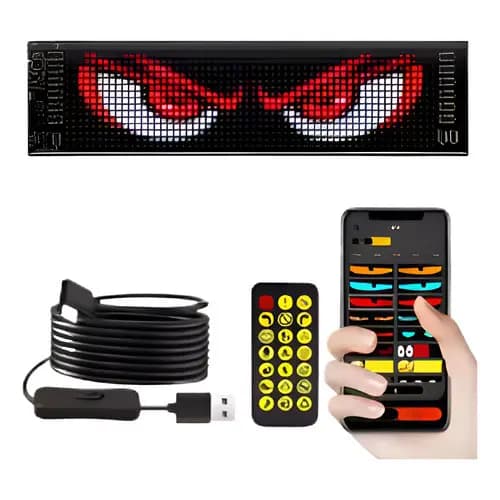 Kit 2 Tela De Led Flexivel Imagens Texto Olho Carro Rgb 120X595MM