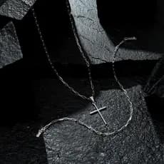 Correntinha E Pulseira Masculina  Banhada A Prata 925 + Pingente Cruz