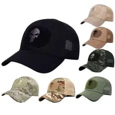 Boné Tático Militar Caveira Ajustável Camuflado Regulável