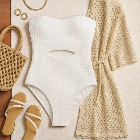 Bore Feminino Canelado com bojo maiô casual dia a dia verão