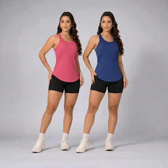 Kit 2 regata Feminina Dry fit Blusa Academia Cavada Secagem rápida Camiseta CrossFit Regatas Fitness