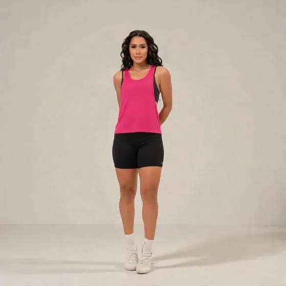 Regata Fitness Feminina Poliamida Dry Fit Furadinha Costa Nadador Academia camiseta cavada Promoção