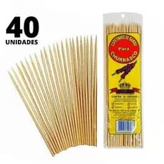 Kit de Espeto de churrasco de Bambu Pacotes com 40 und cada