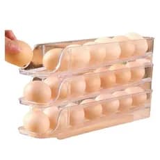 Porta Ovo Dispensador Organizador Suporte Geladeira Acrílico Cesto de Ovos Rolante Organizador Premium Luxo
