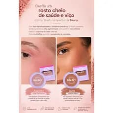 Blush em Pó Compacto Acetinado Bauny Novas Cores Açucena Duna Esfuma Fácil  5g