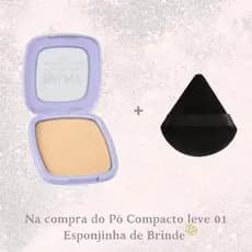 Pó Compacto Facial Bauny FPS 25 Alta Fixação Acabamento Matte Controla a Oleosidade Vegano