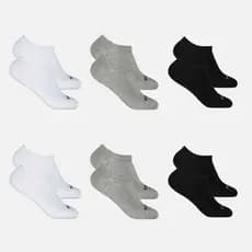 Kit 6 Pares Meias Invisíveis de Algodão Elastano Calcanhar Verdadeiro Confortáveis Hoahi
