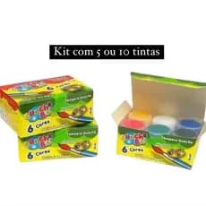 5/10 kit de Tintas Guache com 6 Cores. Tinta Guache Colorida