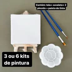 3/6/ 8 /10 Kits de Pintura Com Tela Fina, Cavalete,Pincéis e Paleta de Tinta. Conjunto para Pintura