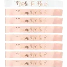 7 Faixas de noiva e madrinhas,6 faixas para madrinhas de casamento e 1 faixa para noiva rosa claro+ branco