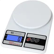 2 Balança De Cozinha Digital Balança Digital De Precisão Pesa Até 10kg Branco Ex Decor